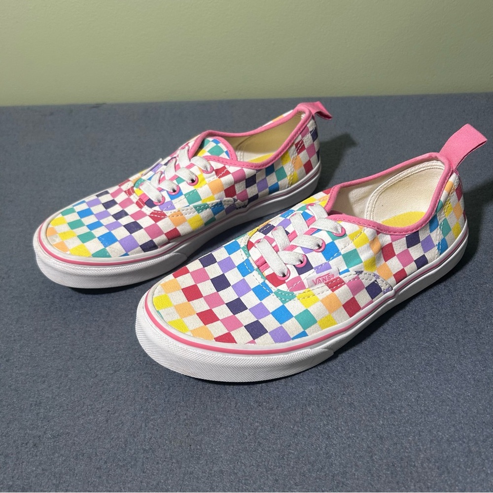 Vans Colorful Checkered Kids Sneakers Tennis Shoes Size Youth Kids 5.5